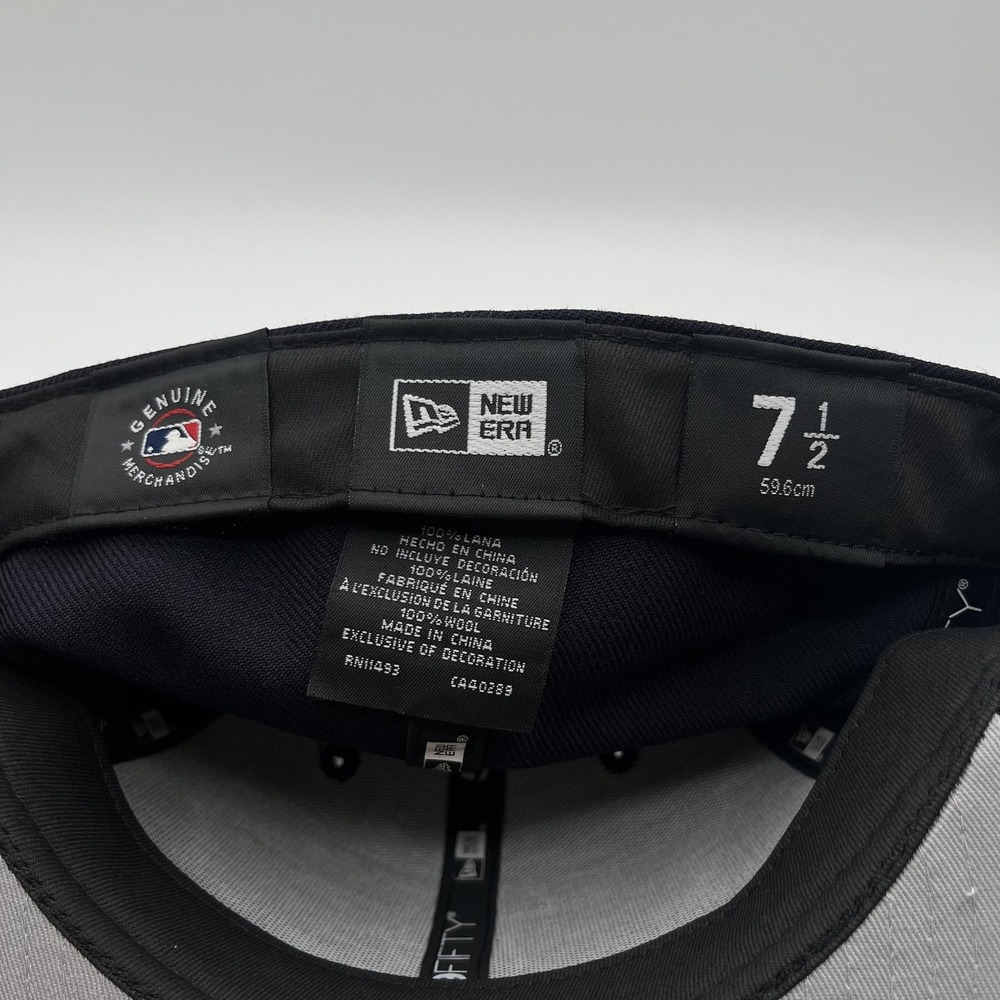 Boston Red Sox New Era Hat Cap Fitted Mens 7 1/2 Blue MLB Baseball 59FIFTY NEW - Picture 7 of 7